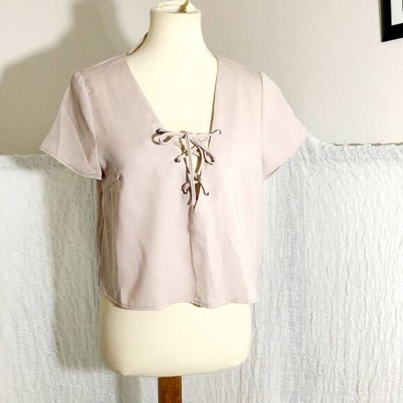 Forever 21 Beige Blush Crop Top Size L - Picture 1 of 7